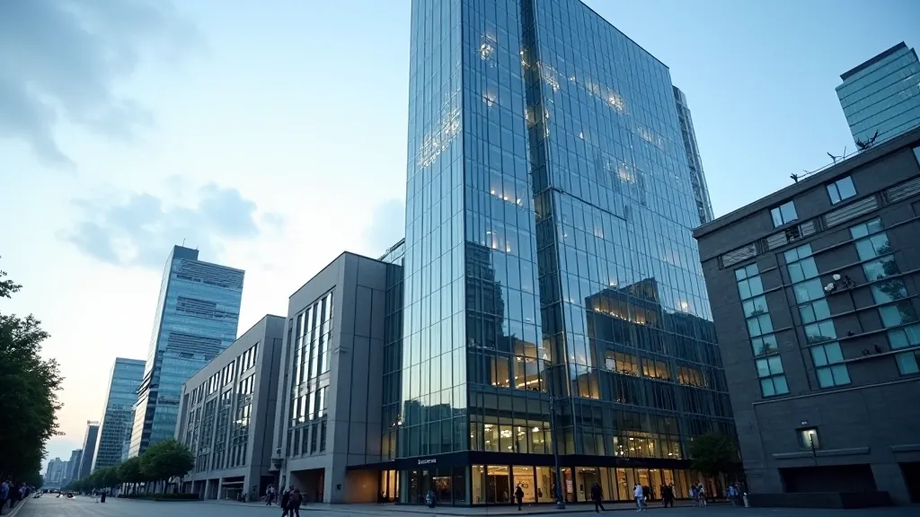 Eiropas Centrālās Bankas skaistais ēka Frankfurtē ar modernu arhitektūru